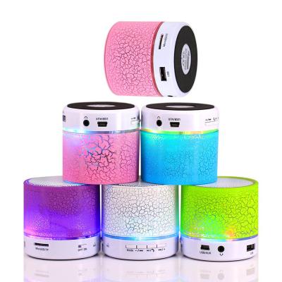 China 2021 Colorful Phone Function Mini Speaker Led Light USB Stereo Sound Music Box Portable Wireless Outdoor Speakers A9 With FM Radio for sale