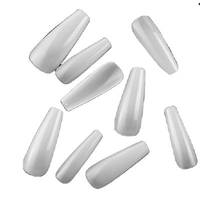 China Wholesale 500pcs/Box Eco-Friendly Long Coffin Semi Finished Colorful Artificial False Nails Coffin Nail Tips for sale