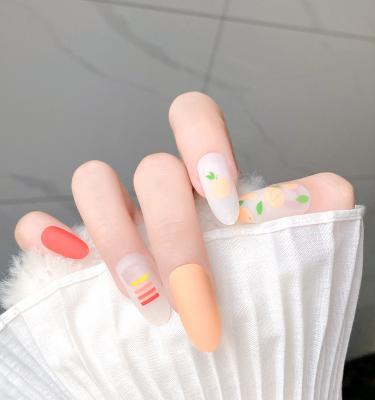 China Chic Design Adiyat Korea Rainbow Finger Nails Press On Nails Artificial Finger Nail for sale