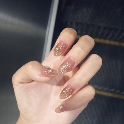 China 2021 Almond Press New Design Adiyat Champagne Long Foil Print On Nails for sale