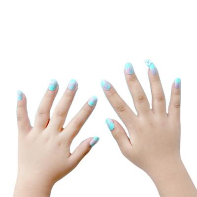 China Lovely 24Pcs Full Cover Eco-friendly Artificial Kids Gift Press On Nail For Little Girls Kids Children Fake Nail for sale