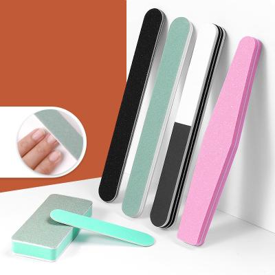 China Home Salon Customized Various Shape Grit Emery Board Blue Gray Red Colored Nail File Wholesale 80/100/120/150/180/240/320 for sale