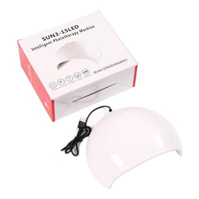 China Nail Art Salon New Intelligent Half Round Dual UV Nail Lamp 45W UV Nail Lamp Curling Gel Polish Dryer For Manicure for sale