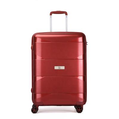 China Custom PP Logo Unisex Travel Luggage Spinner Rolls PP Rolling Luggage for sale