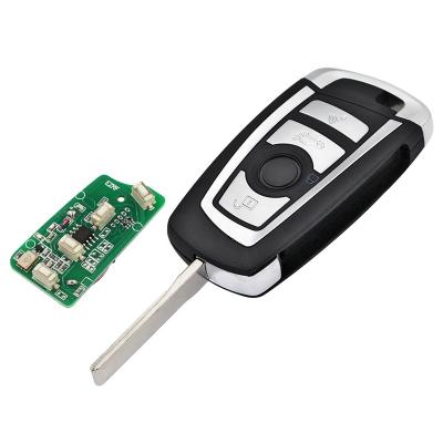 China Plastic +Metal 3 Button Remote Key Flip 315MHZ 433MHZ ID44/PCF7935 Chip For BMW EWS 325 330 318 525 530 540 E38 E39 E46 M5 X3 X5 HU92 for sale