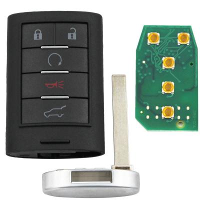 China Smart Card Smart Remote Key 5 Button 315MHZ With ID46 Chip For Cadillac SRX XTS ATS With Backup Key Blade K12002 for sale