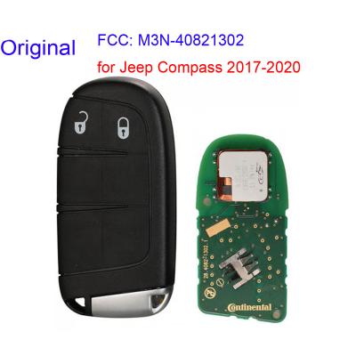 China Original Key For Jeep Compass 2 Buttons Smart Remote Key 433mhz 4A Chip Keyless Entry SIP22 Blade M3N-40821302 K18110 for sale