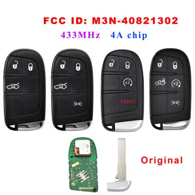 China 3/4/5 Buttons Keyless Go Smart Remote Key 433mhz 4A Chip For Fiat 500 500L 500X 2016 2017 2018 2019 SIP22 Blade M3N-40821302 K19018 K19019 K19020 K19021 for sale