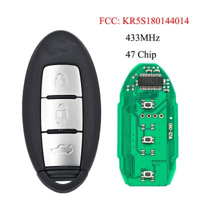 China Smart Remote Key Fob 3 Button 433MHZ with 47 Chip for Infiniti JX35/QX60 FCC ID: KR5S180144014 K26002 for sale