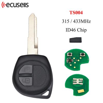 China 2 Buttons 315MHZ/433Mhz Remote Key For Suzuki Rapid SX4 With ID46 HU133 Chip Uncut Blade KBRTS004 K21001 for sale