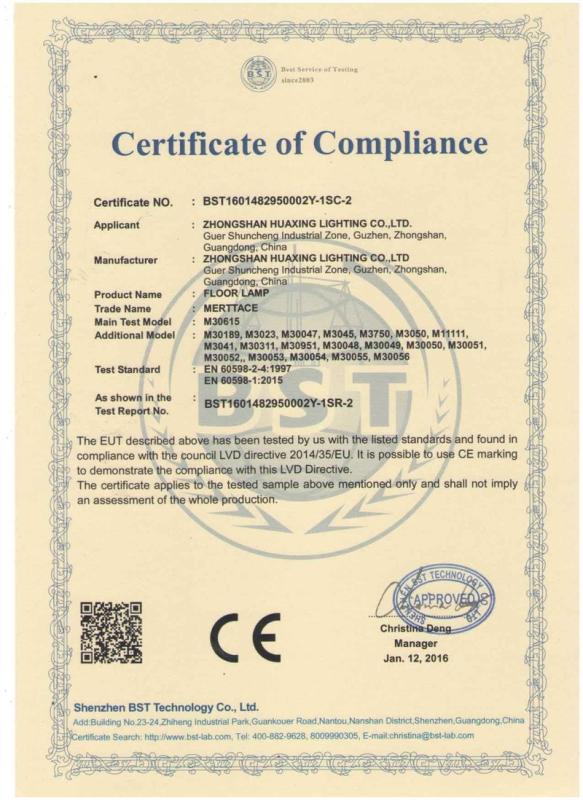 CE - Zhongshan Huaxing Lighting Co., Ltd.