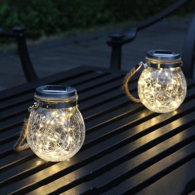 China Garden Solar Batteries Waterproof Mason Jar Ball Lights Warm White Slot Glass For Patio Yard for sale