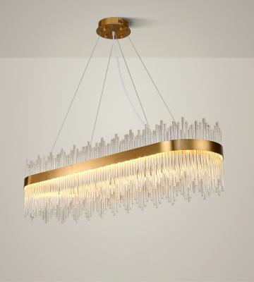 China Modern Design Luxury Modern LED Glass Rods Surround Around Krystal Crystal Chandelier For Wedding Banquet for sale