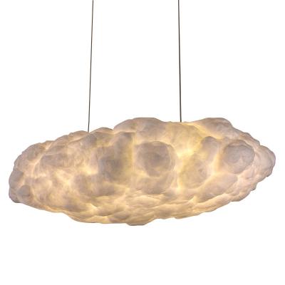 China Modern Modern Polymer Cloud Shape Silk Floating Chandelier Pendant Lights Kids Room and Restaurant for sale