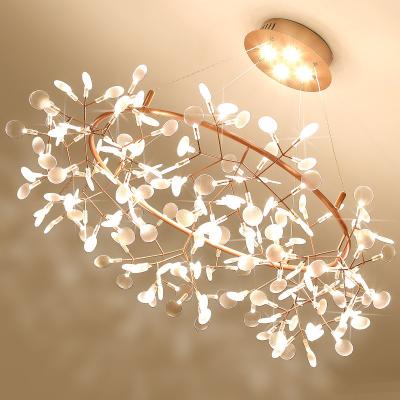 China Residential Glowworm Round Modern LED Acrylic Chandelier Luxury Pendant Lighting for Home Decor and Restaurant for sale