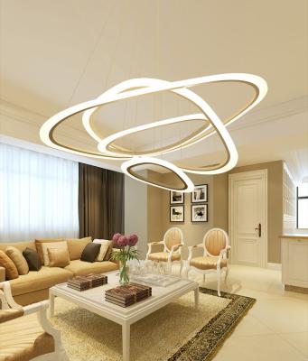 China Factory OEM ODM Dimmable Modern Triangle Modern Ring LED Chandelier Pendant Light For Hotel Living Room for sale