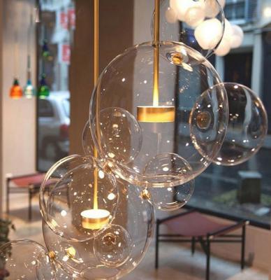 China Modern Decorative Clear Glass LED Chandelier Ball Bubble Pendant Light For Living Room for sale