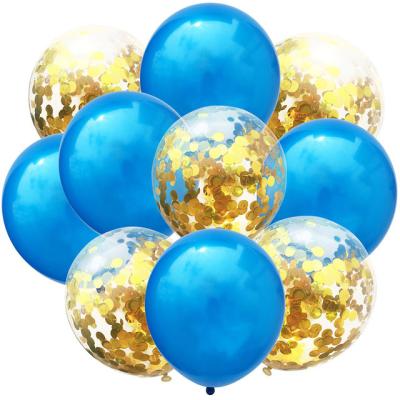 China Blue Confetti Balloon and Light Blue Latex Balloon for Valentine's Day Party Balloon Decoration Te koop