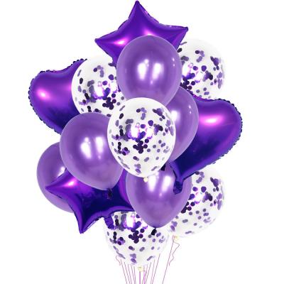 China 12inch and 18inch Purple Balloon Set Confession Birthday Party Balloon Decoration en venta