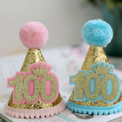 Китай 100days Birthday Hat Birthday Boy Girl Outfit Baby Birthday Decor First Birthday Outfit Girl or Boy Birthday Party Hats продается