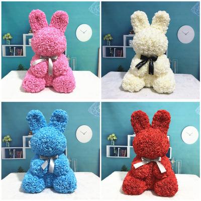 China Amazon Easter Hare PE Flower Rose Easter Rabbit Girlfriend Gift Valentines Gift Rose Bunny Rose Bear China Manufacturer 45cm zu verkaufen