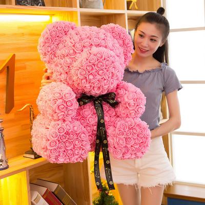 Cina The Rose Bear Cub Pink Forever Artificial Rose Anniversary Christmas Valentines Gift Bear 27