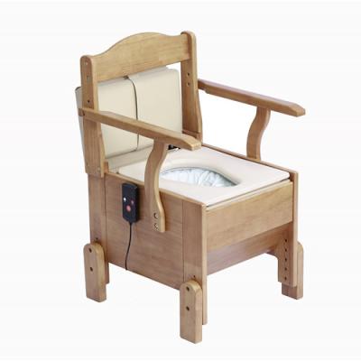 China 70W Elderly Disabled Auto Movable Rubber Wood Safety Potty Chair For Adults for sale