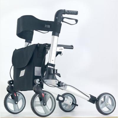 China Portable Elderly Trolley Rehab Scooter Healthcare Caddy Aluminum Alloy Folding Walker Walker for sale