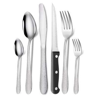 China Viable Creative Cutlery Gold Silverware Set Stainless Steel Cutlery Set Handle Gold Knife Fork Spoon Decoupage Flatware Sets For Wedding for sale