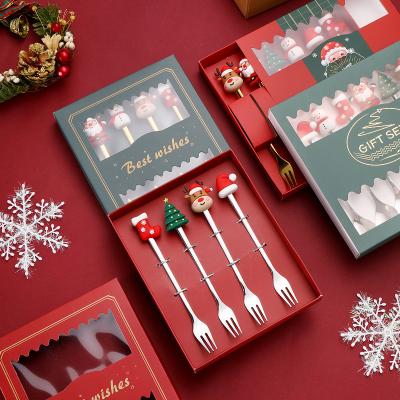 China Christmas Golden Luxury Silverware Gift Box Stainless Steel Spoon Fork Luxury Travel Set Gifting Choice for sale