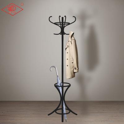 China Wholesale Easy Standing Powder Coating Metal Single Entry Pole Coat Racks Free Standing Clothes Rack Hallway Coat Rack for sale