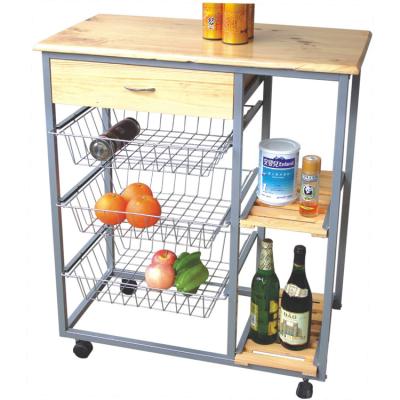 China Solid Wood Kitchen Trolley Design Trolley Furniture Wooden Kitchen Trolley for sale