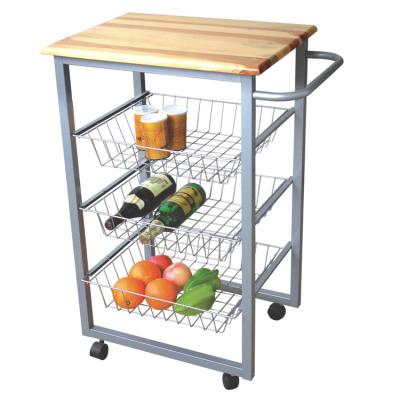 China Wooden Kitchen Trolley Modern Style New Kitchen Furniture, Kitchen Trolley Price for sale