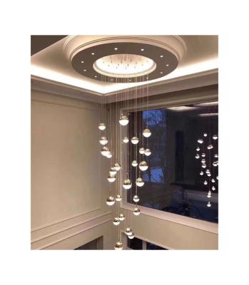 China Modern Custom Colorful Ball Combined Chandelier Long Staircase LED Lamp Addiction Project Pendant Light Hanging Lighting for sale