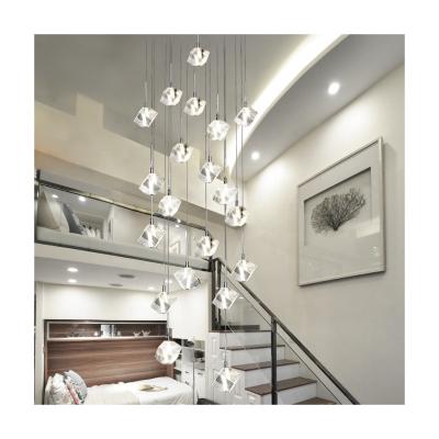 China Simple Modern Modern Crystal Chandelier Pendant Lamp Hotel Lobby Chandelier Villa Spiral Staircase LED Ceiling Crystal Ball Lamp for sale