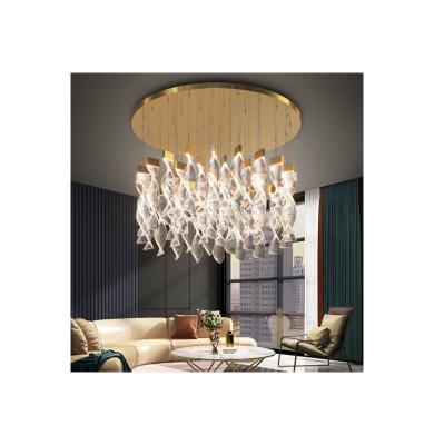 China Modern High Ceiling Flush Mount Crystal Metal Shandelier Factory Outlet Chandelier for sale