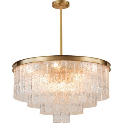 China Post-modern Fancy Ring Crystal Glass Pendant Lamp Hanging Welding Chandelier for Villa Apartment Indoor Home for sale