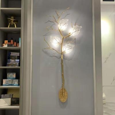 China Surface Mounted Modern Led Indoor Table Tree Shape Background Light Bedside Floor Lamp Sales 2021 Hot Creative Decorative Gold Metal for sale