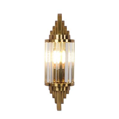 China European modern post-modern electric gilt gilt background wall hallway glass living room wall lamp bedroom bedside lamp for sale