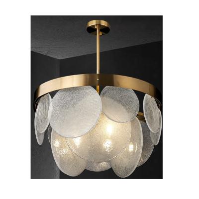 China Modern Clear Round Glass Pendant Lights Lighting Modern Brass Chandeliers for sale