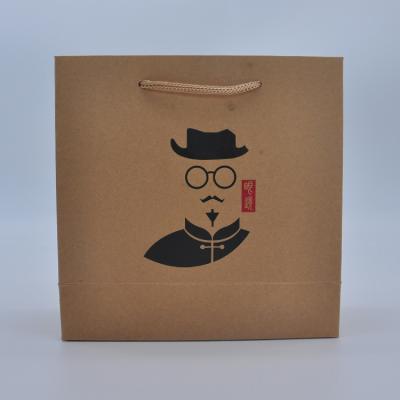 China Handmade Gift Wrapping Paper Brown Custom Tote Carrier Bags With Your Own Logo for sale