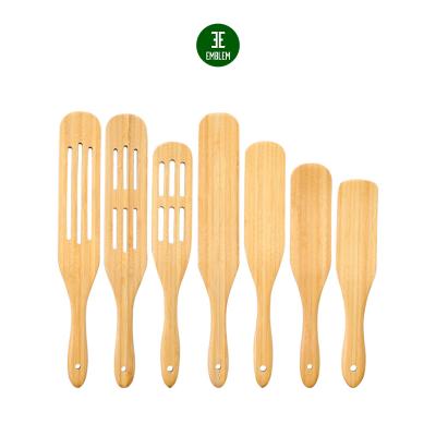 China Kitchen spurtle set sustainable utensil cookware natural bamboo wood, spurtles kitchen tool kit of 7 for sale