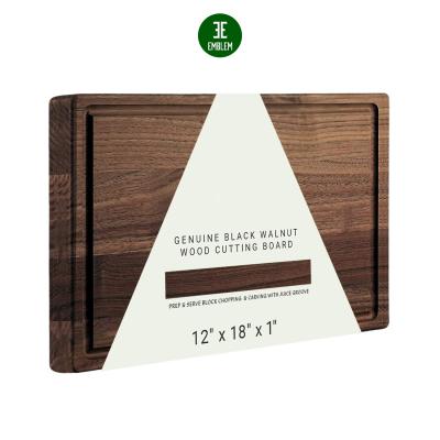 China Viable Walnut Wood Cutting Board with Juice Groove for sale