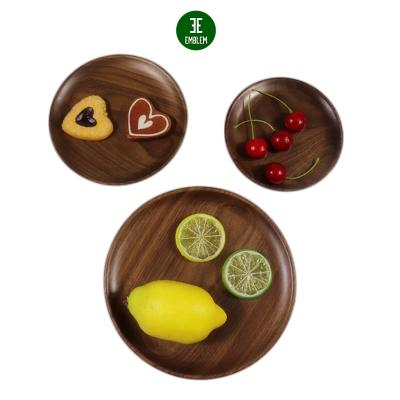 China Sustainable Acacia Wood Fruit Platters, Salad Bowls, Log Serving Tray Sandwich Fruit Platter for Vegetable Food Salad Bowl Tray for sale