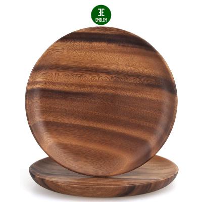 China Sustainable Acacia Wood Fruit Platters, Salad Bowls, Log Serving Tray Sandwich Fruit Platter for Vegetable Food Salad Bowl Tray for sale