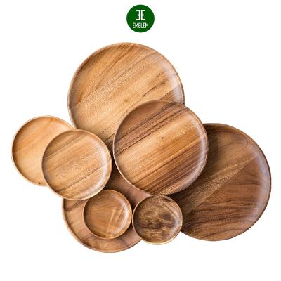 China Sustainable Wooden Fruit Dishes, Salad Bowls, Log Serving Tray Sandwich Fruit Platter For Vegetable Food Salad Bowl Tray for sale