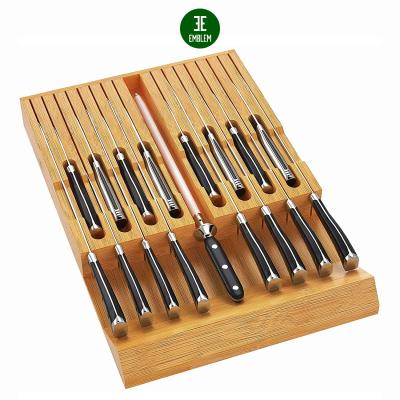 China Viable Bamboo Knife Block Holders Knife Block Organizer for sale