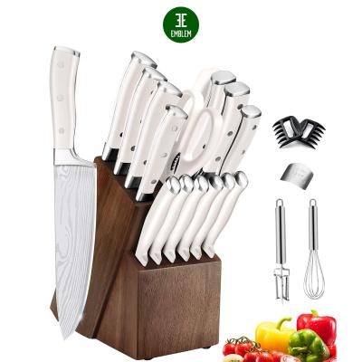 China 21 Pieces Sustainable Kitchen Knife Set With Wooden Block / Kitchen Knife Set With Block for sale