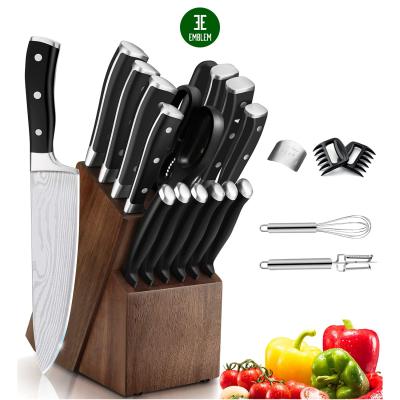 China 21 Pieces Sustainable Kitchen Knife Set With Block /Kitchen Wood (Black) Knife Set With Block for sale