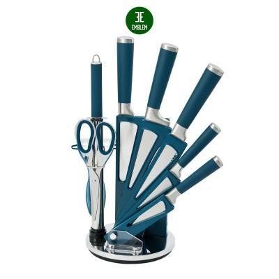 China 9 viable pieces of knife set with holder, kitchen knife cutlery set, kitchen knife set with block for sale